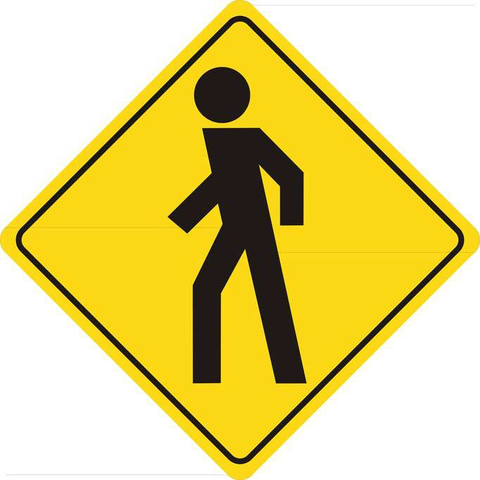 señalamiento vial señal preventiva de paso peatonal